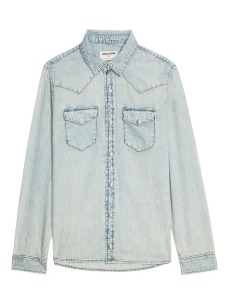  Zadig&voltaire Saby Stud-embellished Denim Shirt - Blue 