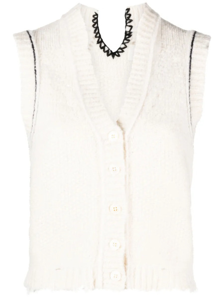  Zadig&voltaire Sequin-embellished Chunky-knit Vest - White 