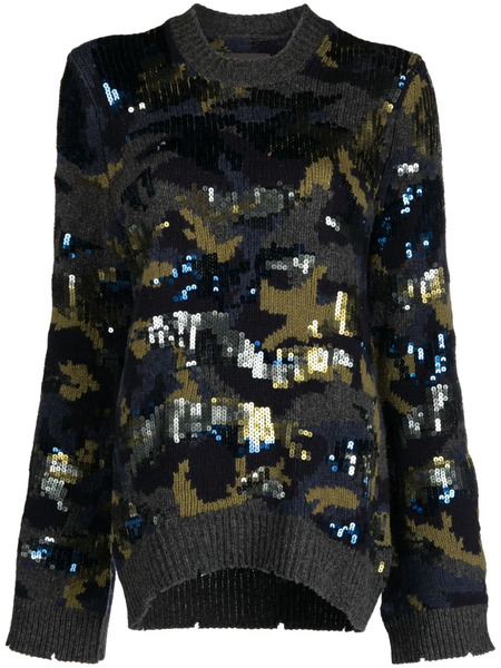  Zadig&voltaire Sequin-embellished Merino-wool Jumper - Grey 