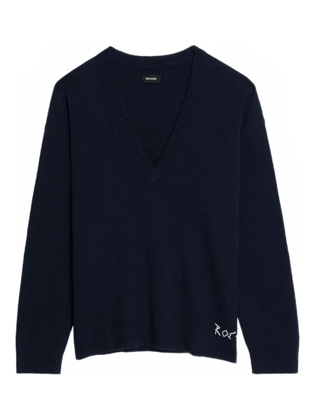  Zadig&voltaire Swyny V-neck Embroidered Sweater - Blue 