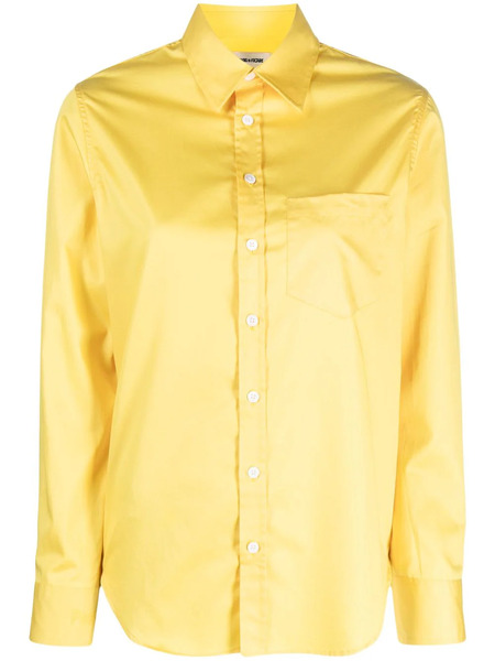  Zadig&voltaire Taskiz Slogan-embroidered Cotton Shirt - Yellow 