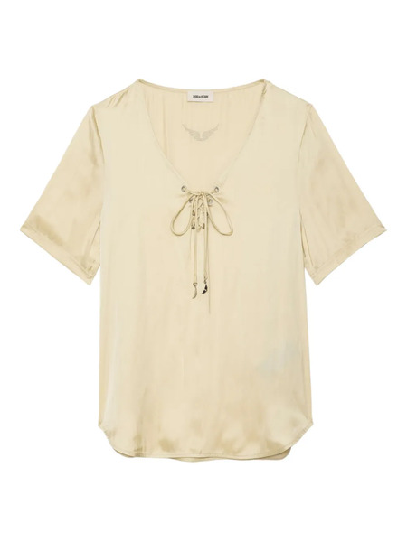  Zadig&voltaire Terzo Lace-up Short-sleeved Top - Neutrals 