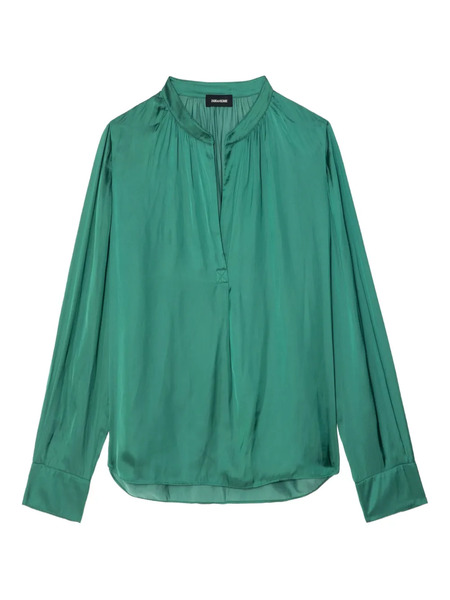  Zadig&voltaire Tink Satin V-neck Top - Green 