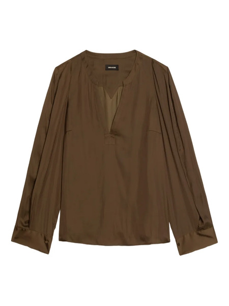  Zadig&voltaire Torny V-neck Satin Blouse - Green 