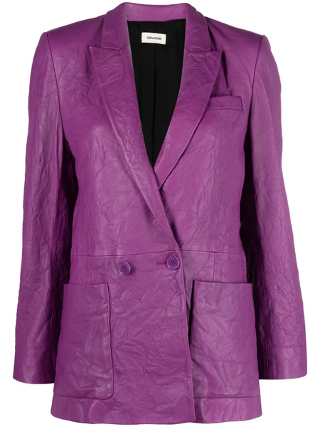  Zadig&voltaire Visco Crinkled Leather Blazer - Purple 