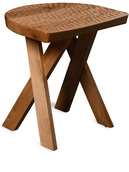  Zanat Touch Half Moon Stool - Brown 