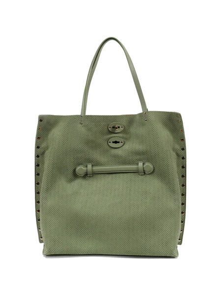 Zanellato A' Spasso® Studded-embellishment Tote Bag - Green 