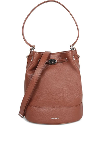  Zanellato Turn-lock Leather Shoulder Bag - Brown 