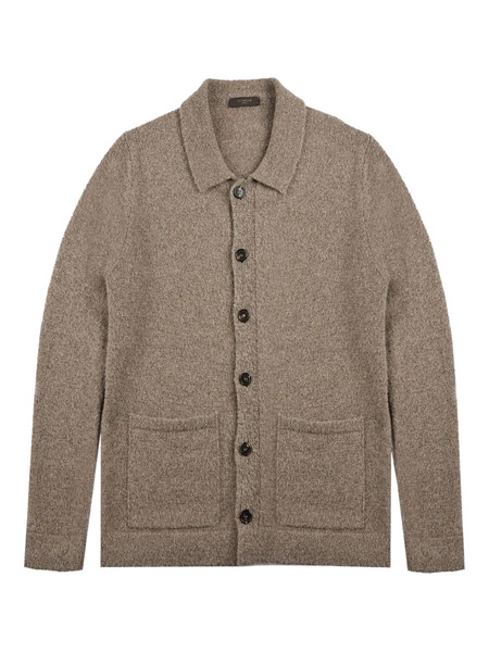  Zanone Bouclé Cardigan - Brown 
