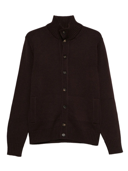  Zanone Button-down High-neck Cardigan - Brown 
