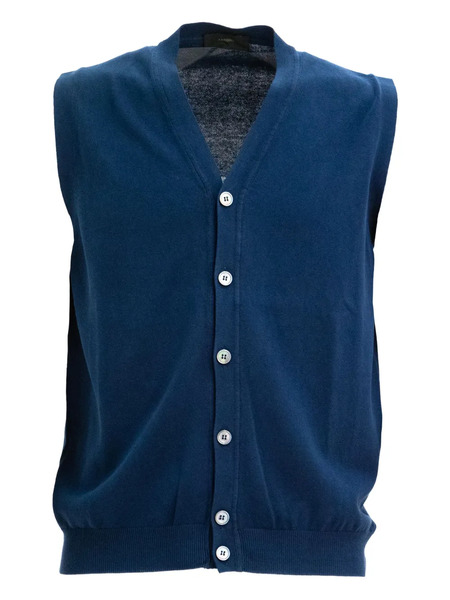  Zanone Button-front Vest - Blue 