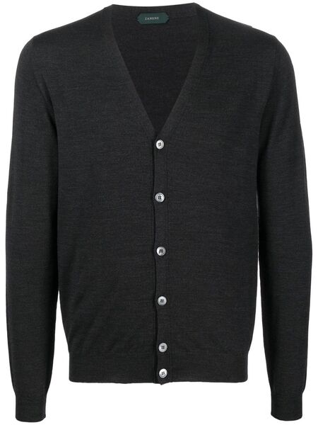  Zanone Button-up Knitted Cardigan - Black 