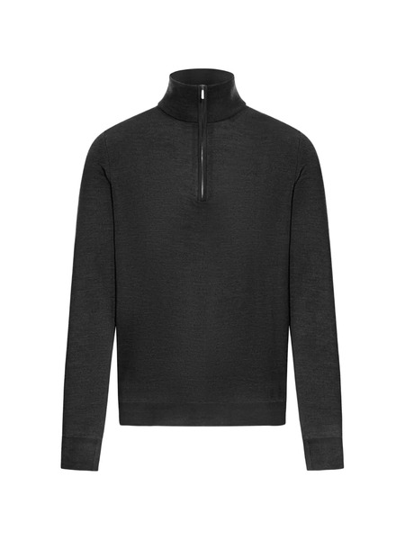  Zanone Half Zip Turtleneck Sweater - Black 
