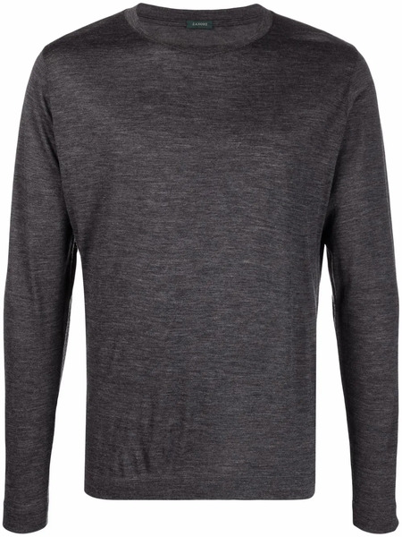  Zanone Round Neck Knitted Top - Grey 