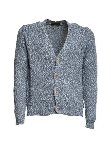  Zanone V-neck Button Cardigan - Blue 