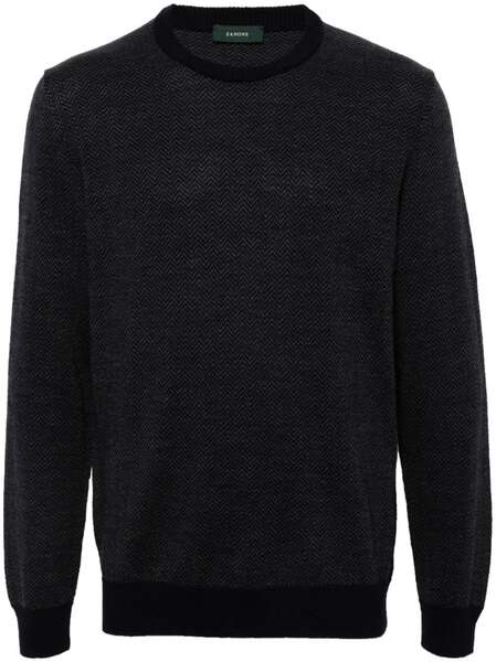  Zanone Wool Crew-neck Sweater - Blue 