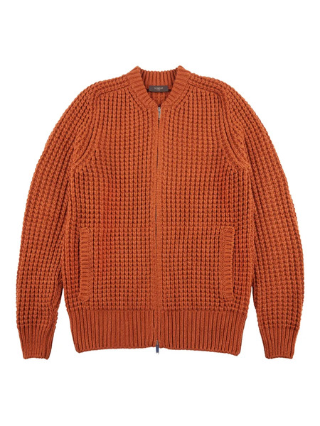  Zanone Zip-up Cardigan - Orange 