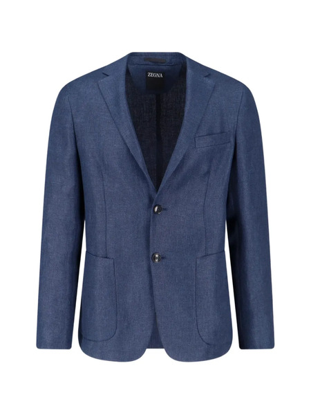  Zegna Button Single-breasted Blazer - Blue 