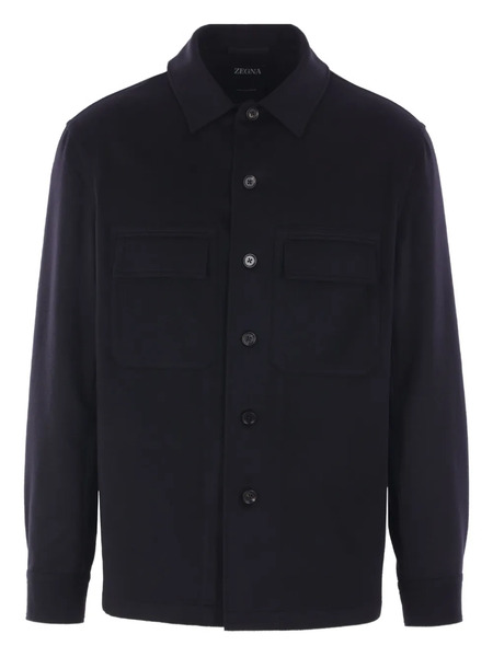  Zegna Cashmere Buttoned Shirt - Blue 