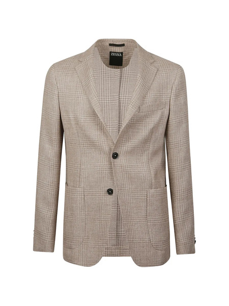  Zegna Check Wool Jacket - Neutrals 