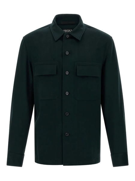  Zegna Chest-pocket Button Shirt - Green 