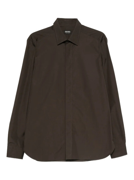 Zegna Classic-collar Shirt - Green 