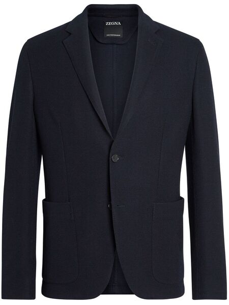  Zegna High Performance Wool-cotton Jacket - Blue 
