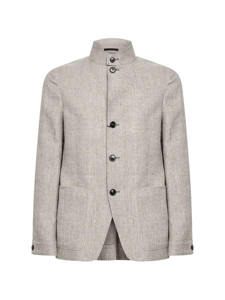  Zegna Il Conte Oasi Button Micro-check Jacket - Neutrals 