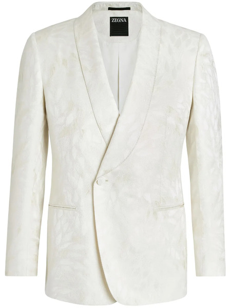  Zegna Jacquard Silk-wool Evening Jacket - White 