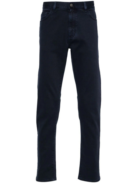  Zegna Logo-patch Mid-rise Jeans - Blue 