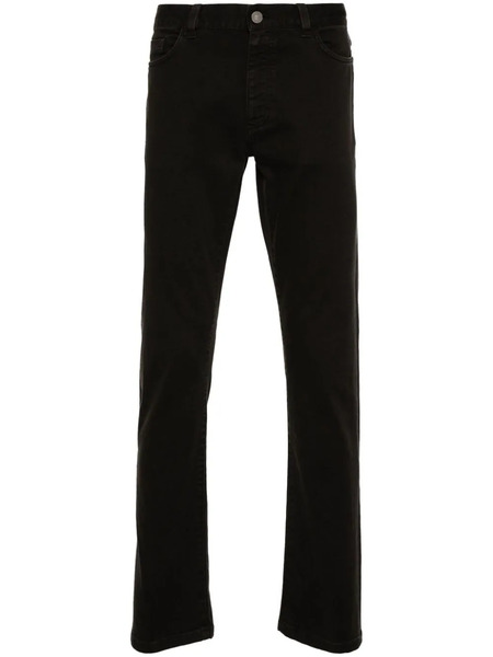  Zegna Logo-patch Trousers - Brown 