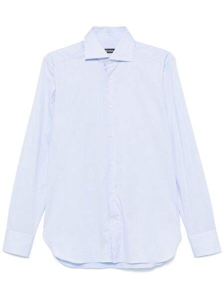  Zegna Mélange-effect Shirt - Blue 