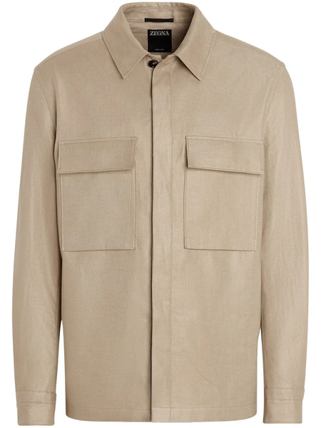  Zegna Oasi Lino Overshirt - Neutrals 