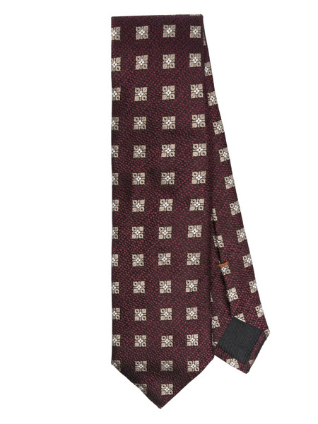  Zegna Patterned-jacquard Tie - Red 