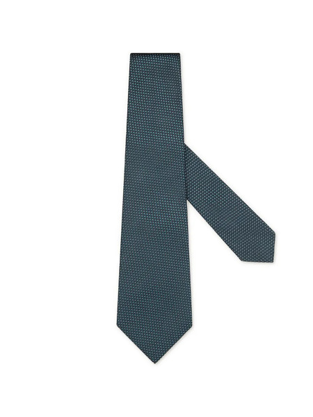  Zegna Patterned Silk Tie - Blue 