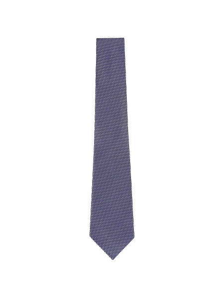  Zegna Patterned Silk Tie - Purple 
