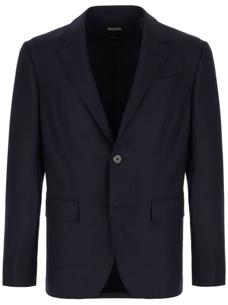  Zegna Single-breasted Blazer - Blue 