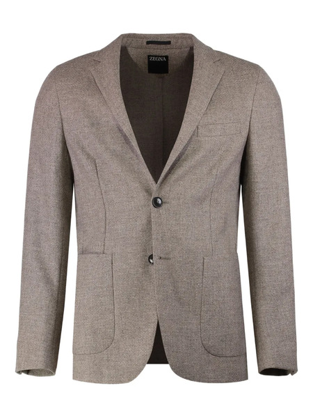  Zegna Single-breasted Notched-lapel Blazer - Brown 