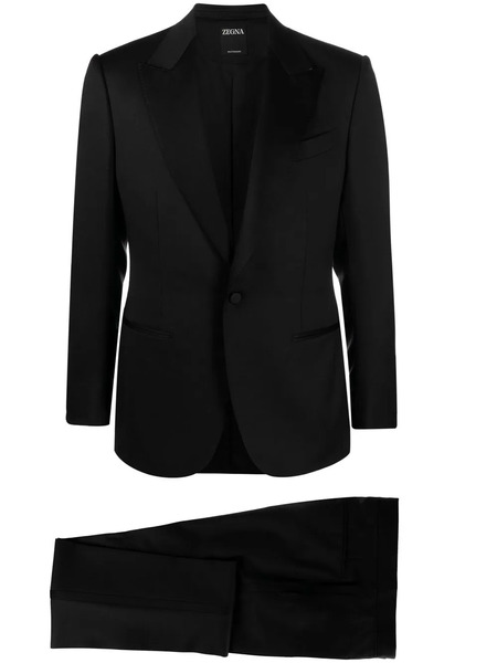  Zegna Single Breasted Wool Suit - Black 