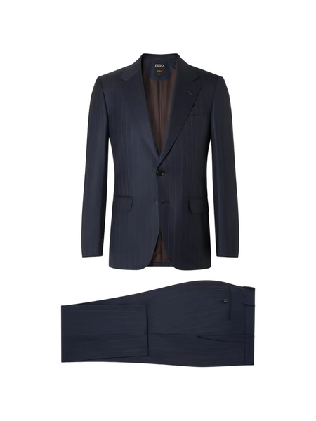  Zegna Striped Wool Suit - Blue 