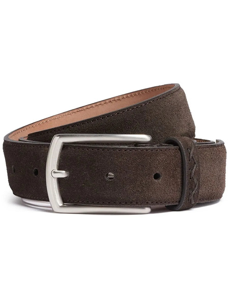  Zegna Suede Buckle Belt - Brown 