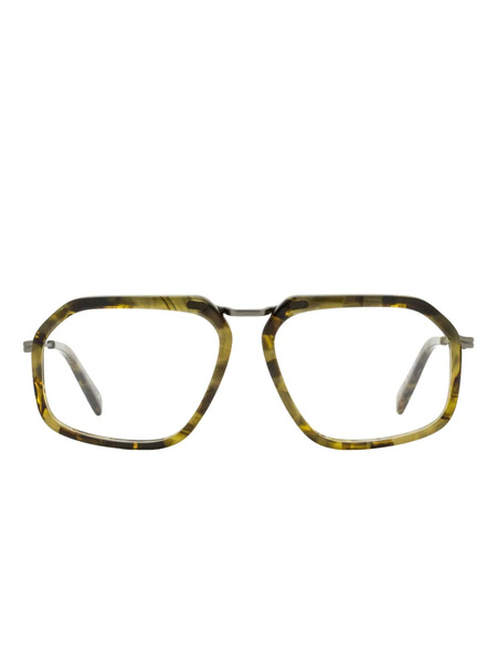  Zegna Tapered Rectangle Glasses - Green 