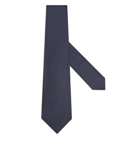  Zegna Textured Dot Silk Tie - Blue 