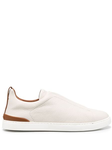  Zegna Triple-stitch Low-top Sneakers - Neutrals 