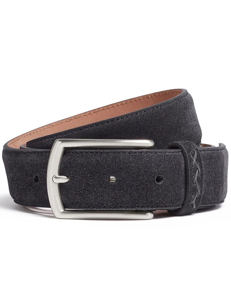  Zegna Triple Stitch Suede Belt - Blue 