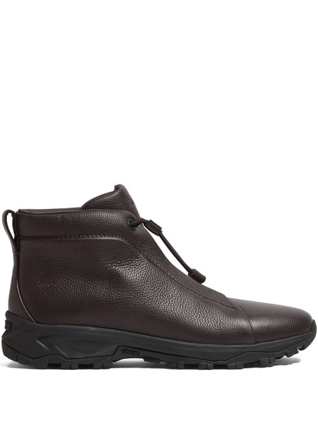  Zegna Triple Stitch Vetta Boots - Brown 