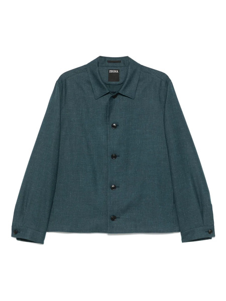  Zegna Twill Shirt Jacket - Blue 