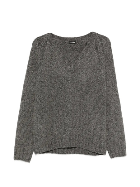  Zegna V-neck Sweater - Grey 
