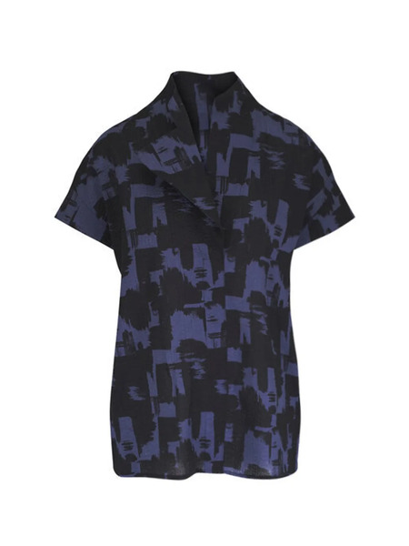  Zero + Maria Cornejo Brushstroke Ripple Blouse - Black 