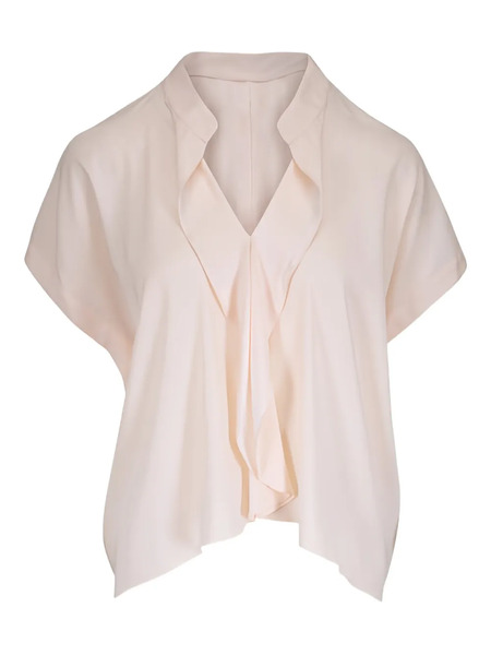  Zero + Maria Cornejo Ruffled Blouse - Neutrals 